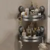 Estante de Baño con Ventosa Montado en la Pared Organizador de Almacenamiento de Tres Niveles Acero Inoxidable de Alta Carga Estante de Esquina de Pared