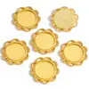 Diámetro Interior 18mm Piedra del Tiempo Flor Redonda Base Accesorios de Joyería DIY de Aleación Colgante Decorativo C78