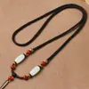 Corda para Pingente de Cinábrio de Alta Qualidade Cordão de Colar Masculino Cordão Trançado à Mão Pingente de Jade Hetian Pingente de Jadeíta Jade Cordão Ajustável para Homens e Mulheres
