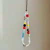 Cadena Colgante de Teléfono Móvil de Piedra Colorida Ins Niche Cadena de Cuentas DIY Llavero de Cámara CCD Colgante de Bolso Anti-Pérdida