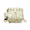 Bolsa Nueva con Cordón Textura de Nicho Hombro Único Cruzada Temperamento Bolso Cubo Moda Retro Francesa Tendencia Bolso para Mujer