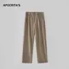 Pantalones Casuales de Verano para Hombre APO Hombres Delgado Sentido de Alta Gama Sueltos Rectos Versátiles Caída Anti-arrugas Pantalones con Cordón