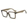 Nuevas Gafas Anti-luz Azul Montura Grande Gafas para Viajero Fotografía Montura Rostro Grande Adelgazantes Mujer Montura Grande Negra Lisa Lentes Planas