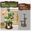 Estante para Plantas de 3 Niveles, Estante para Plantas de Metal y Madera, Estante Múltiple para Plantas de Interior, Estante en Capas para Flores y Plantas de Esquina