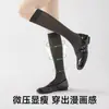 Calcetines de pantorrilla de seda para mujer, estilo fino de verano, compresión ligera, calcetines largos adelgazantes, frescos y transpirables, calcetines largos blancos de tubo