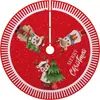 Falda para árbol de Navidad, falda redonda para base de árbol de decoración navideña, falda para árbol de tela con diseño de Papá Noel y muñeco de nieve, 120 cm de diámetro