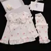 Pijama de Algodón Nube para Niñas, Manga Larga para Primavera y Otoño, Nuevo Estilo 2025, Popular Ropa de Casa de Otoño para Niñas Mayores