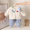 Traje de Otoño e Invierno para Niños y Niñas, Abrigo y Pantalones Acolchados Gruesos de Algodón para Bebés y Niños Pequeños, Conjunto de Dos Piezas Cálido de Invierno