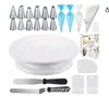 Mesa Decoradora de Bolo Creme Conjunto de 71 peças Aniversário Mesa giratória para bolo conjunto completo de ferramentas Mesa giratória para bolo