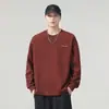 Nova marca moderna, moletom masculino de outono, simples, com estampa de letras, gola redonda, solto e confortável, pulôver casual de alta rua