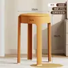 Taburete de Plástico Grueso Color Crema para Uso Doméstico en la Sala de Estar, Resistente y Duradero, Apilable, Adecuado para Recibir Invitados, Taburete Redondo Suave Acolchado, Taburete Alto