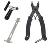 Herramienta para Cadena de Bicicleta Calibrador de Cadena para Bicicleta de Montaña Cortador de Cadena Herramienta para Remover Cadena Alicates para Eslabón Mágico