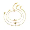 Wanxing Acero Inoxidable Chapado en Oro 18K Europeo y Americano Zirconia Corazón de Amor Pulsera Apilable Set de Diseñador para Mujer Venta al por Mayor