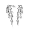 Pendientes de Zirconia con Borla Corta en Forma de Gota Transfronterizos Europeos y Americanos Nuevo Producto Diseño de Nicho de Moda Lujo Ligero Exquisitos Pendientes para Mujer