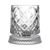 Vaso de Whiskey con Relieve de Lujo Ligero con un Diseño Elegante, Vaso Giratorio de Moda para Aliviar el Estrés, Copa de Vidrio para Licores, Vaso para Bebidas Frías