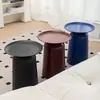 Mesita de noche Van Cleef Apartamento Pequeño Nórdico Sala de Estar Hogar Lujo Ligero Mesa de Café Pequeña de Gama Alta Mesa Baja Redonda Estilo Crema