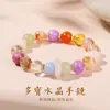 Jingdong Joias 25 Anos Novo Pulseira de Cristal Rosa Multi-Tesouro Moda Feminina High-End Pulseira Fantasma Verde Joias Atacado