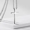Colar Cruz de Titânio Europeu e Americano Transfronteiriço Masculino Moderno Versátil Pingente de Cruz de Aço Inoxidável Acessórios de Corrente para Suéter