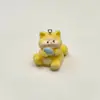Llavero de Gato Flocado 3D con Pez, Lindo Colgante de Llavero de Resina DIY para Bolsa Accesorios Venta al por Mayor