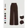 Pantalones de Pierna Ancha para Primavera y Otoño para Desplazamientos, Corte Slim, con Caída, Casual de Alta Gama, Petite, Estrechos de Pierna Recta para Mujer