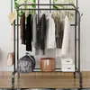 Tendedero de balcón, tendedero móvil de pie con ganchos, almacenamiento para dormitorio, tendedero de doble barra