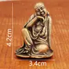 Estátua de Buda dos Dezoito Arhats em Latão Arhat Fuhu com Longa Aba Conjunto Completo de Ornamentos Artesanato Criativo Chinês para Desktop Presentes