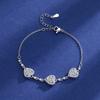 Colar de Zircônia Feminino Coração Diamante Corrente Curta Clavícula Simples Elegante Popular na Internet Ins Pingente Amor Mulheres
