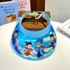 Sombrero de ala grande con dibujos animados para niños, protector solar de verano para exteriores, para niños y niñas, sombrero de sol con parte superior vacía, novedad de 2025