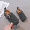 Zapatos de lana Birkenstock para niños, nueva colección primavera 2026, mocasines versátiles para niños, zapatos pequeños de piel estilo princesa para niñas, estilo coreano