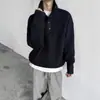 Suéter de Gola Alta Masculino 2025 Outono e Inverno Suéter de Malha Engrossado Estilo Coreano Masculino Solto Tendência Marca Camisa Base Top Suéter
