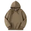 Nuevo producto de otoño: Sudadera de trabajo lisa de color personalizado, corte holgado, hecha de algodón chino y seda de leche, con logo estampado
