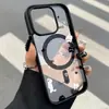 Gatinho Fofo de Acrílico Adequado para iPhone 18 Promax Fosco Buraco Grande Magnético Capa de Celular 16 Anti-Queda 15