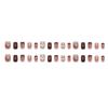 Rojo Marrón Flash Fino Rubor Francés Flash Pila Diamante Chica Dulce Estilo Ins Europeo y Americano Piezas de Uñas Desmontables 24 Piezas