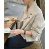 Top de manga larga estilo coreano ins para principios de otoño para mujeres petite, gabardina corta jacket holgada de nicho para mujeres 18022