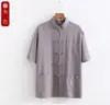 Traje Tang para Hombre de Manga Corta Fino de Algodón y Lino Estilo Chino Verano Antiguo Estilo Han Estilo Chino Para Mediana Edad y Mayores de Lino Manga Corta Ropa para Esposo