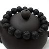 S460 comercio exterior joyería popular pulsera de piedra volcánica pulsera de lava accesorios de mancuerna de metal producto de Yiwu