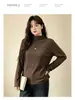 Top térmico de manga larga para mujer talla grande 100 kg con cuello semi-alto para otoño e invierno, prenda interior holgada y cálida con diseño de pedrería