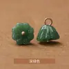 Botones de Loto de Vidrio Estilo Chino, Botones de Imitación de Jade para Trajes Tang, Hanfu, Ropa Tradicional China y Decoraciones de Qipao, Botones Cosidos a Mano, Jin Da