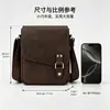 Bolsa de Ombro Único em Couro Crazy Horse Masculina Retrô Couro Bovino de Primeira Camada Bolsa Transversal Bolsa Carteiro com Aba Horizontal Bolsa Masculina para o Trabalho