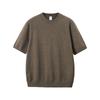 Ropa de Hombre Jie Zhan Tejido Old Money Camiseta 2026 Otoño Nueva Marca de Moda Corte Holgado Cálido Tejido de Punto Manga Corta Cuello Redondo Suéter.