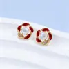 Brincos Vermelhos de Ano Novo Pérolas Naturais de Água Doce Brincos de Prata Esterlina S925 para Mulheres Luxo Leve Brincos de Pérola de Alta Qualidade Atacado