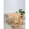 Escritorio de madera maciza integrado sin montaje, escritorio de oficina y silla con cajones, escritorio simple para el hogar, escritorio de estudio