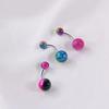 Nuevo piercing para el ombligo de resina arrugada de Amazon AliExpress, acrílico multicolor degradado, joyería para piercing en el ombligo.