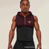 Colete Esportivo Masculino de Venda Quente Transfronteiriço com Capuz, Design Meio Zíper, Secagem Rápida, Respirável, Elástico
