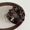 Goma para el pelo scrunchie de lunares azules de alta gama color café coreano con cintura pequeña para mujer, accesorio de pelo retro versátil para coleta baja