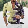 Comercio exterior europeo y americano Camisa de manga larga para hombre nueva de ocio personalidad retro impresión digital 3D camisa de talla grande ropa de hombre