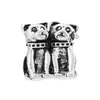 Pulseira Pandora berloques soltos Torre Eiffel diy liga coração formato de coração furo grande berloques acessórios de joias fábrica atacado