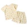 Pijama Infantil, Todo Algodão, Novo Estilo de Verão, Shorts de Manga Curta para Meninos e Meninas, Roupa de Casa, Pode Ser Usada Fora, Conjunto de Roupa para Bebê com Ar Condicionado