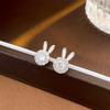 Pendientes de plata con forma de flor de circonita y lazo de amor de Corea del Sur, pendientes ligeros de lujo de nicho de alta gama, pendientes de moda al por mayor
