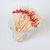 Espetos de Contas Vermelhas, Espetos de Miçangas de Arroz, Palitos Artísticos, Palitos de Frutas Descartáveis Criativos na Cor Natural da Madeira, Fabricante de Palitos Decorativos